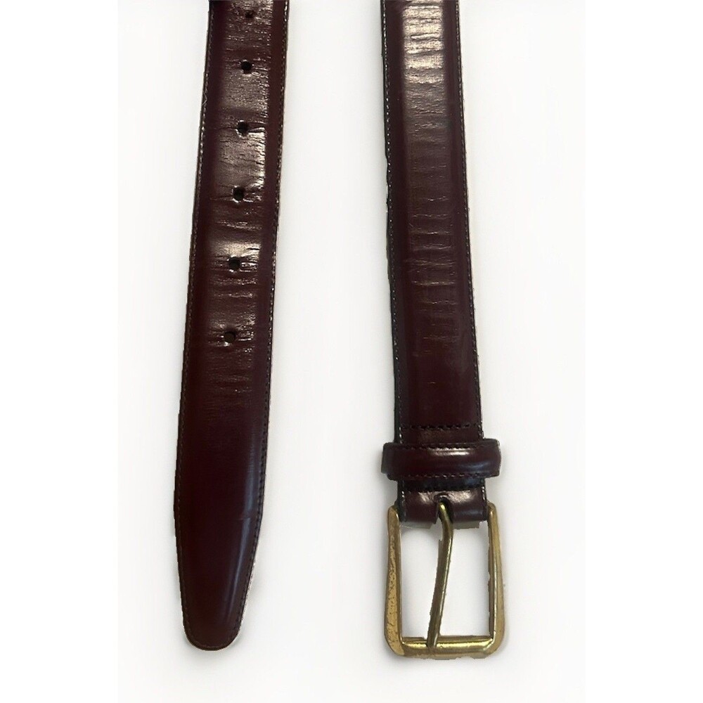 Vtg Coach 3931 Burgundy Cowhide Leather Belt Sz 38 Brass Handcrafted Oxblood